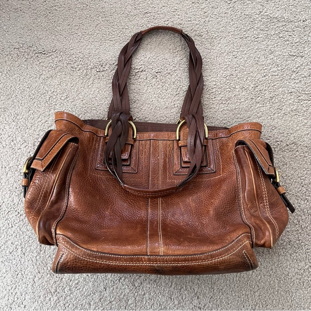 Coach Brown Leather Tote Bag